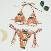 Graphic Print Versatile Stringy Bikini
